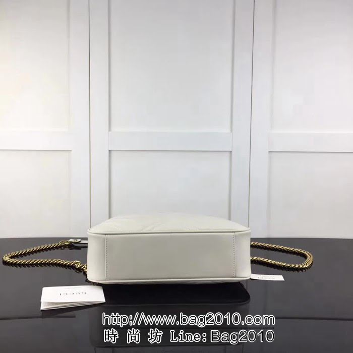 GUCCI古馳原單 新款專櫃品質原單貨實物實拍 443499 .米白鏈條單肩斜挎包 HY1223